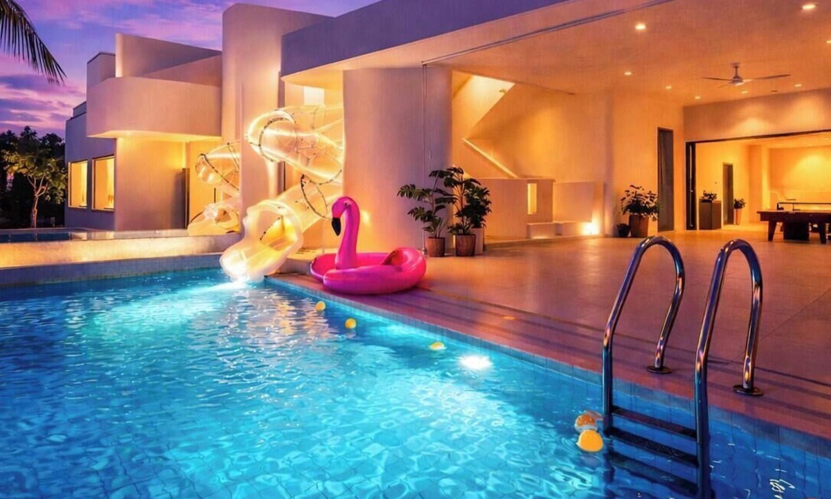 South Pattaya Villa | Luxury 6-Bedroom Villa | Private Pool, Water Slide, Karaoke, Billiards, TV, PS5