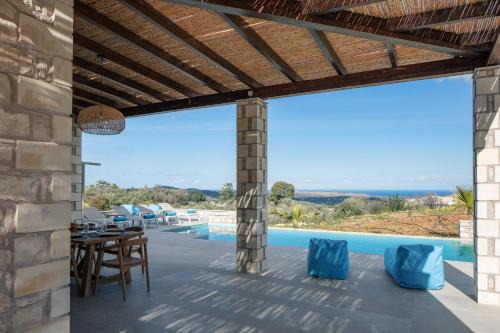 Geropotamos Villa | Sea View Villa Mia Casa with Private Pool, Ping-Pong & BBQ