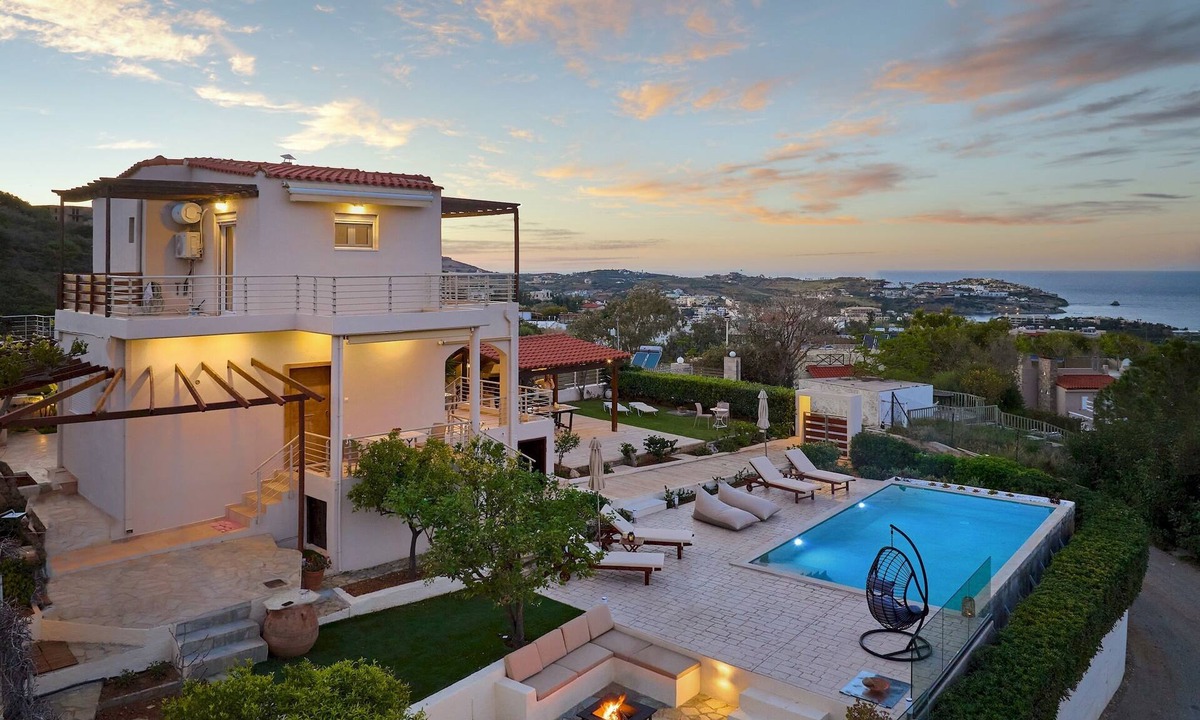 Agia Pelagia Villa | "Villa Caress" - Spacious villa with private pool and sea view