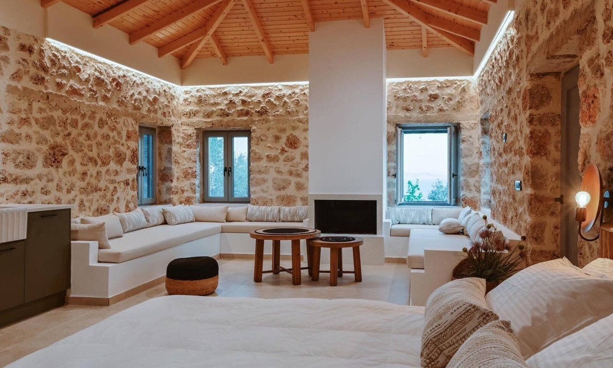 Loutsa Villa | Villa Nevas (5000sqm plot with Private Stone House with Pool and Amazing Seaview)