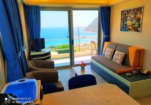 Kefalosbay Residence apartment floor & pool & panorama on Kefalos Bay