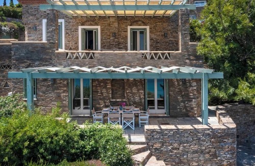 Steniai Villa | Andros 2 down ·Rock Coastal House with Sea Views