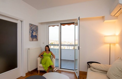 Palaio Faliro Apartment | Athens Top Floor Panoramic Sea, Acropolis View