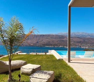 Pitharion Villa | Bay Overlook Villa heated pool