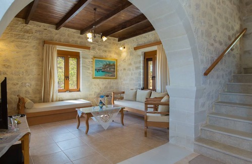 Kato Valsamonero Villa | Faethon, eco stone villa with private pool and sea view