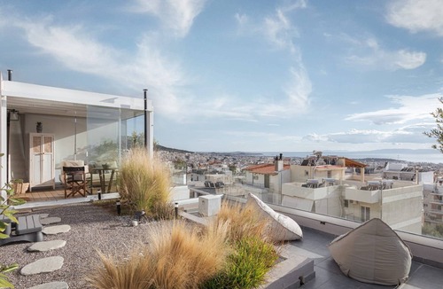 Glyfada Villa | Lavish Athens Penthouse | Skyview Retreat | 1 Bedroom | Private Roof Deck &.