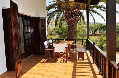 Skala Kallirachis Villa | Lovely Thassian Villa with large green Garden, beautiful Sea Views, only 20 m from a Sandy Beach!