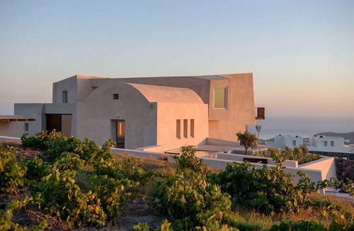Santorini Villa | My Rental Homes - Thera Queen with 2 swimming pools and large sea view terrace
