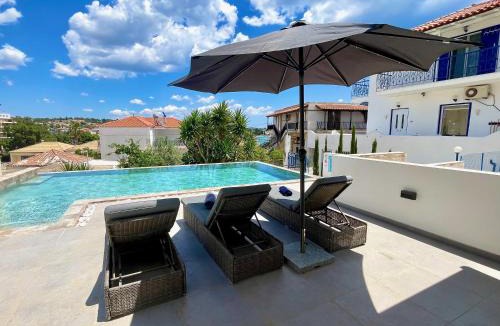 Porto Heli House | Portoheli Villa Downtown, Pool & Port view