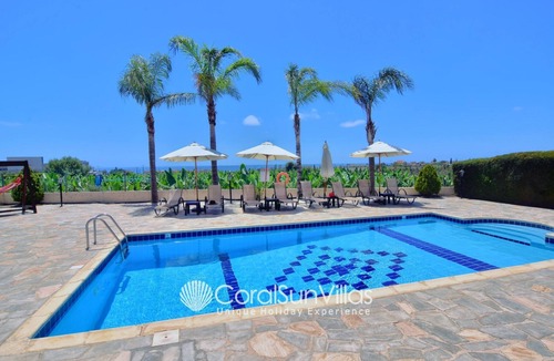 Pegeia Villa | Short walk to Coral Bay strip (5min) Family Villa Quiet area Large Pool Free A/C
