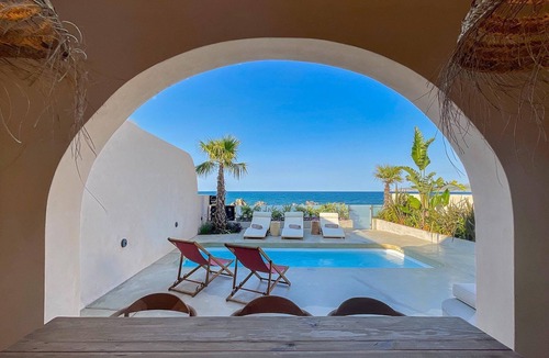 Kalyves Villa | Stunning Seafront Crete Villa | Villa Evander | Private Heated Pool |.