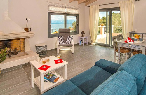 Longos Apartment | This recently renovated village house boasts magnificent views of the Ionian Sea.