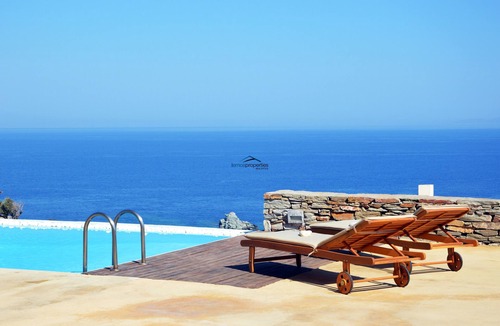 Kea Villa | Traditional stone villa with a swimming pool and a fantastic sea view