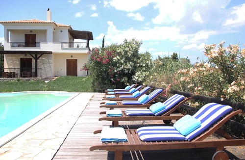 Petrothalassa Villa | VILLA WITH SEA VIEW AND POOL AND WALK TO SANDY BEACH SLEEPS 9