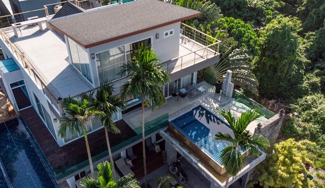 10 Bedroom/13 bathrooms. Ocean View Villa in Rawai. 3 swimming pools, zip line.