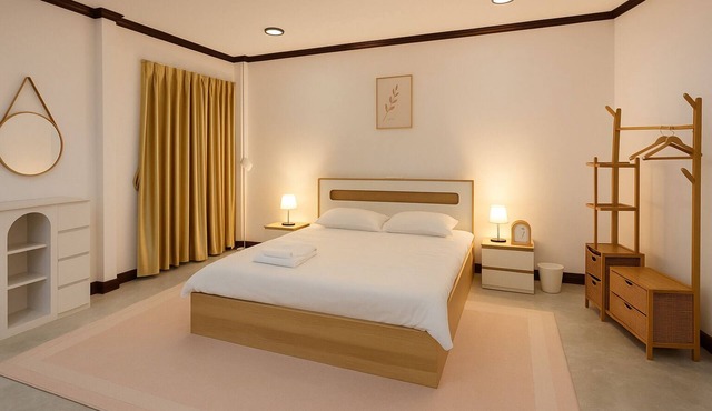 Charming 2-bedroom house with WiFi, AC in pleasant Tambon Khlung