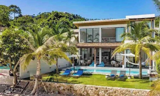 Koh Samui Villa | Beachfront Villa InduBlue .5 En-Suite AC bedrooms .Housekeeper Inc. Private Pool