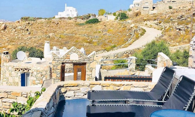 Agios Ioannis House | Cycladic Suite Just For Two with Private Terrace, Jacuzzi & Loungers to Admire the Aegean Sunsets!