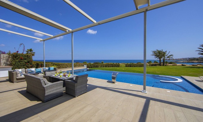 Protaras Villa | Protaras Fig Tree Bay Seafront Villa Infinite Aretousa