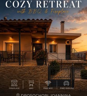 Cozy Retreat with Fireplace & BBQ in Ioannina